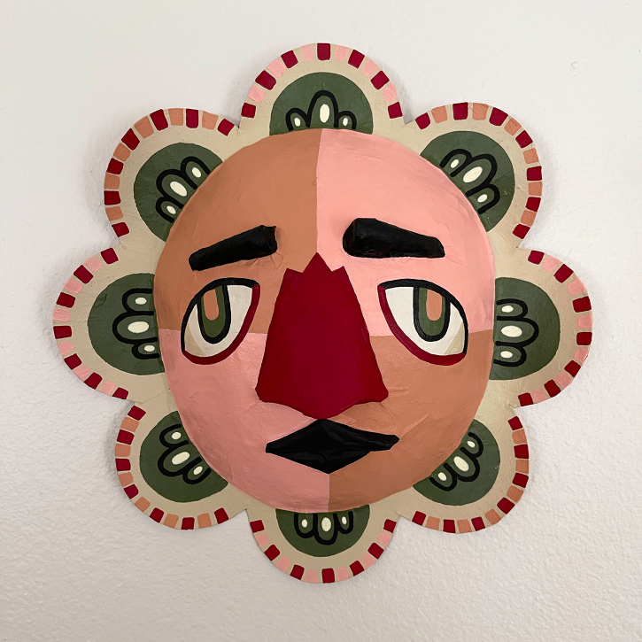 Flower Girl, Paper Mache Face Flower
