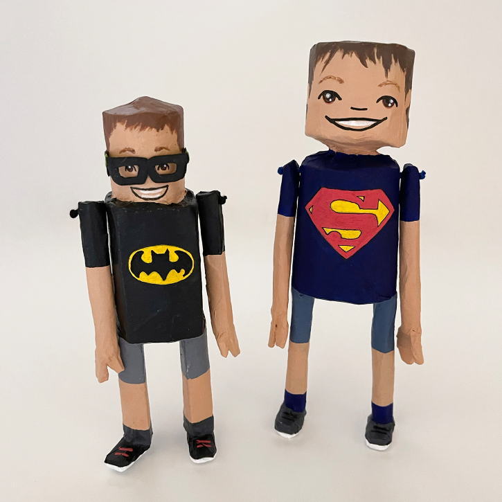 Kallum and Max, Paper Mache Boy Dolls