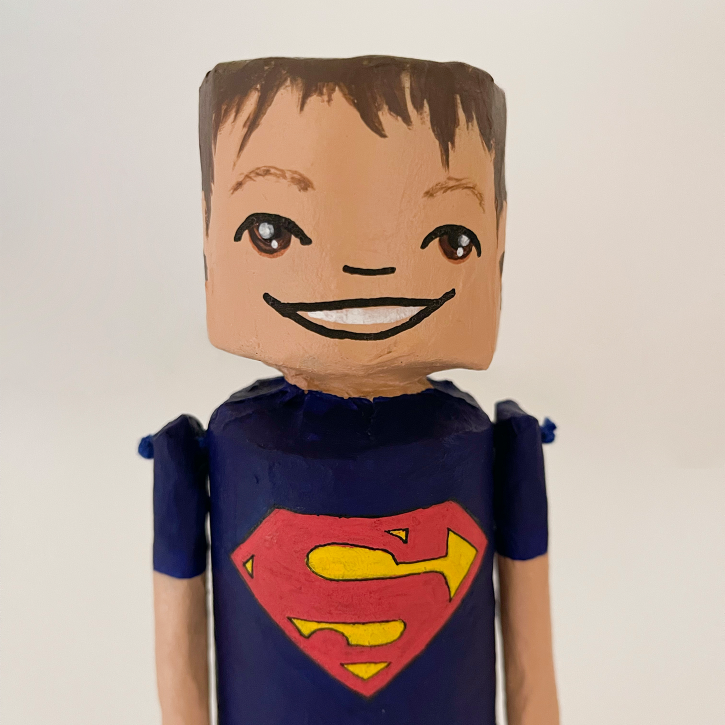 Max, Paper Mache Boy Doll, Detail