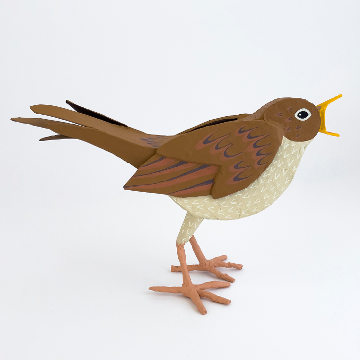 Paper Mache Nightingale, Side View