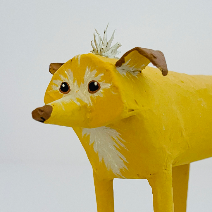 Ollie, Paper Mache Custom Dog Portrait, Detail