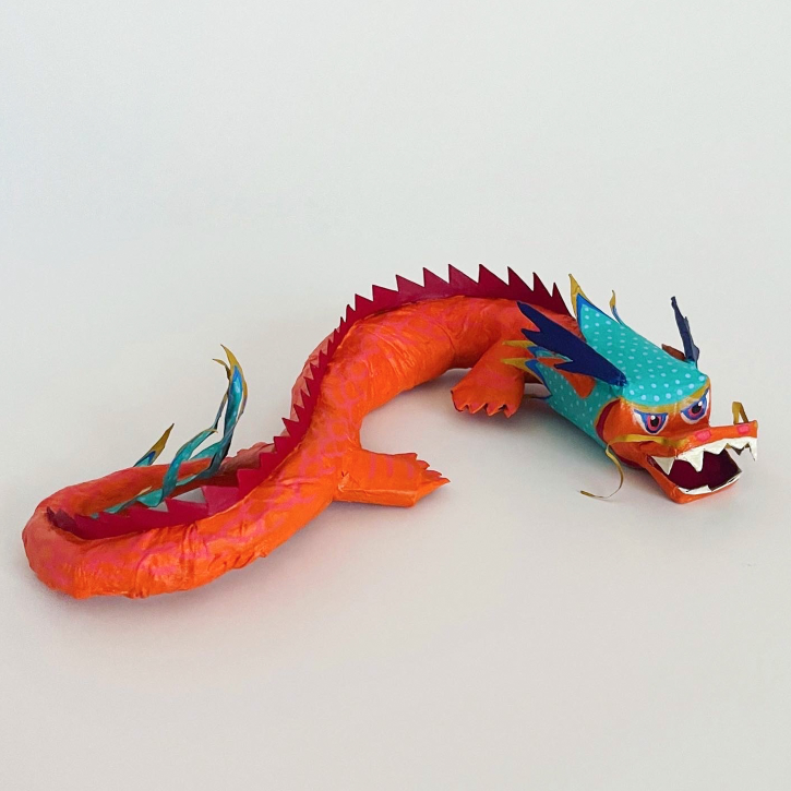 Paper Mache Orange Dragon