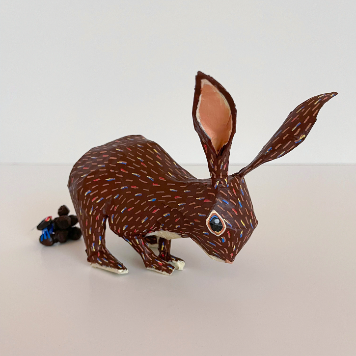 Paper Mache Pooping Rabbit